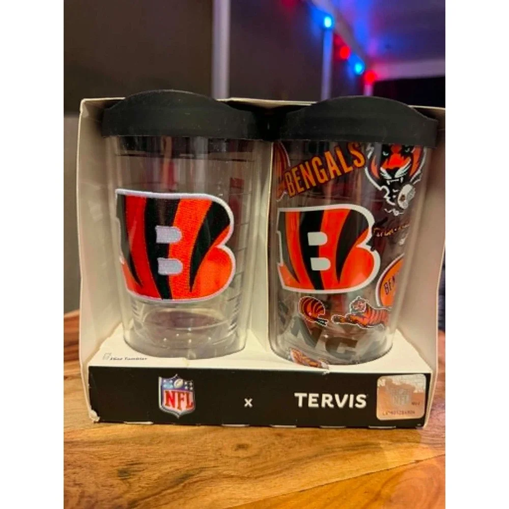 Tervis Tumbler set (4) 16oz Cincinnati Bengals NFL New with lids Who Dey!